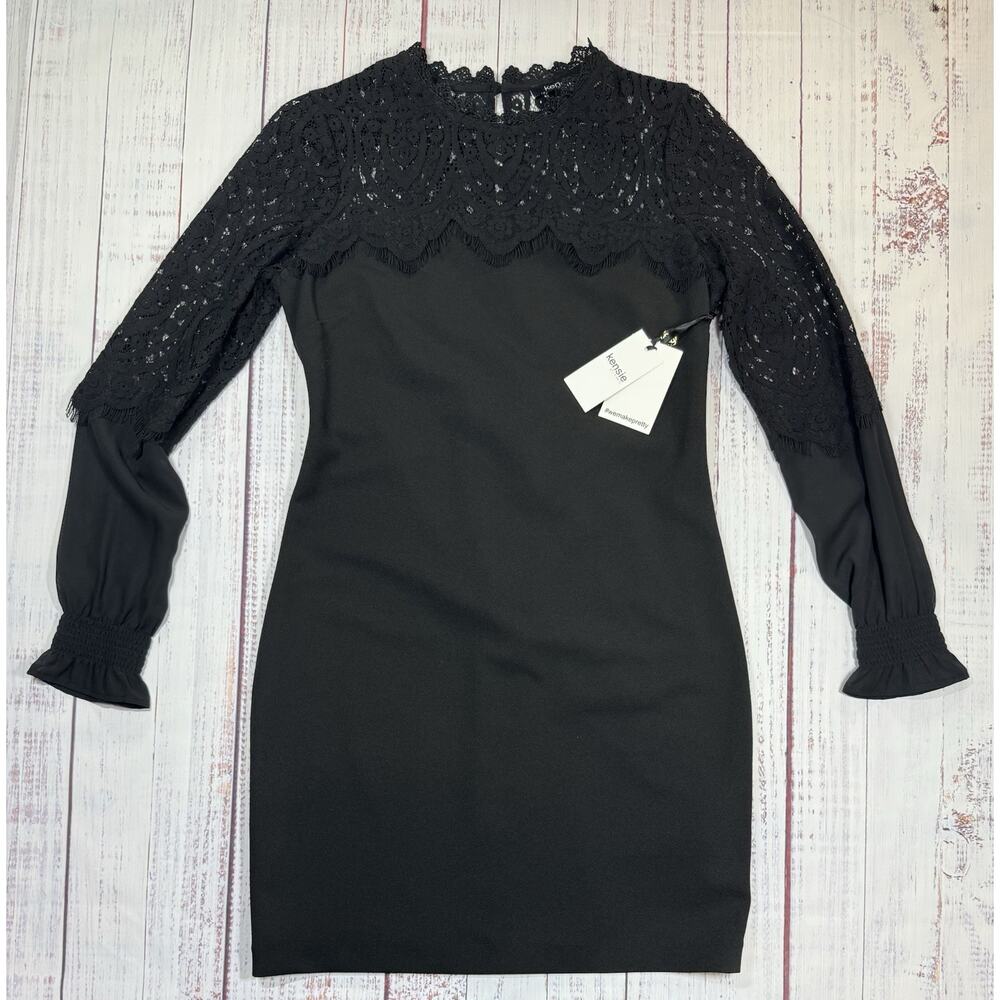 Kensie Dress Black Lace Sheath Dress Women's size 6 New‎ With Tags